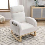 Welike 27.6"W Modern Accent High Backrest Living Room Lounge Arm Rocking Chair, Two Side W83472313