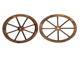 2pcs 24-Inch Old Western Style Garden Art Wall Decor Wooden Wagon Wheel Brown 37138993