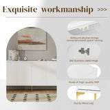 Buffet Cabinet with, Wood Sideboard Cabinet with Carved Door Panels,4 Doors modern aesthetic W2696P279968