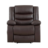 ZUN Modern Living room Furniture 1pc Power Lift Faux Leather Upholstery Dark Brown Power Recliner B011P202514