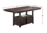 ZUN Dining Room Furniture Counter Height Dining Table Rustic Espresso Table w Storage Base Wooden Top B011P160106