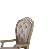 Beige and Antique Taupe Arm Chair with Button Tufted B062P209240
