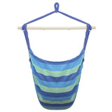 Distinctive Cotton Canvas Hanging Rope Chair with Pillows Blue 14232783
