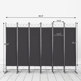 5.74FT 6-Fold Top With Shape 160g Polyester Cloth Plastic Feet Carbon Steel Frame Foldable Screen 49481759