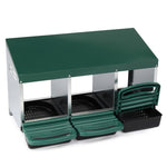 ZUN 3 Compartment Roll Out Nesting Box with Plastic Basket, Egg Nest Box Laying Box Hens 70615802