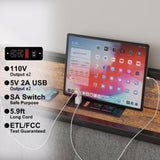 Full Size Bed Frame with Charging Station, Upholstered Headboard, Metal Platform, Grey W1960131344