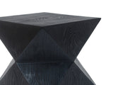 14.25" Black Symmetry Concrete Side Table with Smooth Wood Grain Texture and Modern N767P192080B