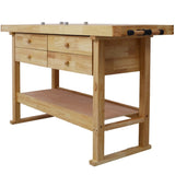 60in Workbench with 4 Drawers Wooden Workbench for Garage Workshop and Home W46594606