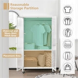 Modern Mobile Closet Armoire - 31.5"x14.5"x58" Size, Visible Doors, Adjustable Shelves & Hanging 85119250