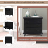 U_STYLE 3-Drawer Storage Wood Cabinet, End Table with Pull out Tray WF319367AAB