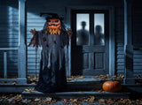 6ft Skull-Headed Pumpkin Man with Orange Eyes, Bullet-Shaped Head, Ghostly Scream, Voice-Activated, 72712111