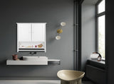 Bathroom Wall Cabinet with 2 Cabinet Doors 1 Dhelf and 1 Towel Bar Painted MDF Bathroom Cabinet 02573769