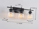 3-Light with Clear Glass Glacier Shade Unique Hand-make Lampshade Industrial Indoor Light Fixtur E26 35005971