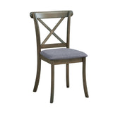 ZUN Wooden X Back Dining Chairs Set of 2, Modern Fabric Upholstered Kitchen Side 2PC Chairs, Cross Back W2582P188308