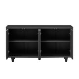 U_STYLE Stylish Storage Cabinet Sideboard Wooden Cabinet with Embossed Curved Doors,Suitable for N711P205936B