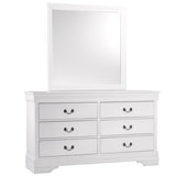 Traditional White Dresser Louis Phillippe Style Antique Drop Handles Classic Bedroom Furniture B011134290