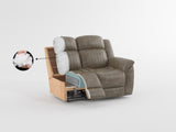 Classic Brownish Gray 1pc Reclining Chair Plush Comfort Pillow-Top Arms Vertical Tufting Solid Wood B011P168816