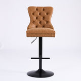 A&A Furniture,Aged and Retro PU Swivel Barstools Adjusatble Seat Height from 26-33 Inch, Modern Bar W1143P195204