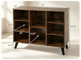 Rustic Brown 8-Cube Open Bookshelf with Top Display Shelf, Engineered Wood Freestanding Book Storage 41903325
