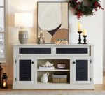 ZUN Embossed Pattern TV Stand, TV and Media Console with Open and Closed Storage Space and sliding door W1758P231682