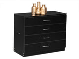 Modern Simple 4-Drawer Dresser Black 67789972
