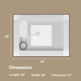 28x36" Black Tempered MirrorDual LED Light StripsFront and Back Lighting T3177P320575