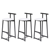 Bar Stools Kitchen Island Bar Chairs Set of 3 Metal Counter Barstools with Backrest for Dining Pub W1757P265183