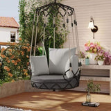 Outdoor Porch Swing Chair Hanging Basket, Hanging Chair with UV Resistant Cushion, Olefin Fabric for 90485341
