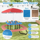 Kids Picnic Table Outdoor Activity Table With Umbrella 35722284