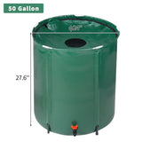 ZUN 50 Gallon Folding Rain Barrel Water Collector Green 80036204