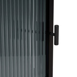 22.25'' Floor Coner Cabinet,Three Tiers with Tempered Glass Doors and Storage Shelves for Bathroom, W757P180792