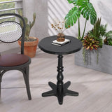 15.75 inch Round Small End Table, Wooden Pedestal Side Coffee Tables, Vintage Accent Nightstand for W2295P339121