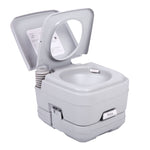 ZUN Lightweight Portable Toilet, 2.6 Gallon Flushable Camping Toilet, Sanitary Outdoor Travel Toilet for W2181P154818