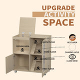 Hamster Cage, Small Animal Cage for Chinchilla/Rat, 4-Tier Guinea Pig Cage Wood with Acrylic W1850P168642