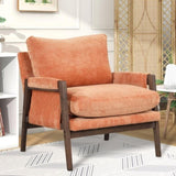 ZUN Mid-Century Modern Velvet Accent Chair,Leisure Chair with Solid Wood and Thick Seat Cushion for WF301654AAG