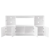 ON-TREND High Gloss TV Stand with LED Lights, Modern Sideboard with Large Storage Cabinet, Media N721P192849K