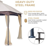 ZUN 10*12 FT Softtop Metal Gazebo with Mosquito Net&Sunshade Curtains,Sturdy Heavy Duty Double Roof W2259P155187