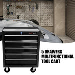 ZUN 5 Drawer Tool Chest, Tool Storage Cabinet for Garage Storage with 4 Wheels and Locking System, BLACK W1102107322