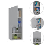 ZUN Mila Bathroom Cabinet, Two Internal Shelves, Two External Shelves, Single Door -White B20091955