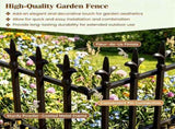 Black Foldable Garden Border Fence, 10 Pack No Dig Animal Barrier, Decorative Metal Fencing for Lawn 55822168