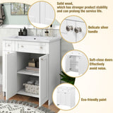 ZUN 30-Inch White Bathroom Vanity with Ceramic Sink Combo, Abundant Storage Cabinet - 2 Soft close Doors WF532032AAK