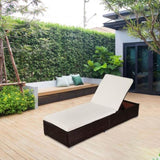 ZUN Oshion Outdoor Leisure Rattan Furniture Pool Bed / Chaise -Brown 23911533