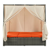 ZUN Adjustable Sun Bed With Curtain,High Comfort,With 3 Colors 66140046