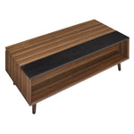 ZUN Walnut and Black Lift-top Coffee Table B062P181387