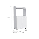 ZUN Rockford Kitchen Cart, Open Shelf, Double Door Cabinet, Two Interior Shelves B128P148971