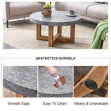 ZUN Modern Gray Texture MDF Round Coffee Table - 31.4" Diameter.A modern retro circular coffee table W1151P209822