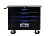 4 DRAWERS MULTIFUNCTIONAL TOOL CART WITH WHEELS-BLACK W1102P182231