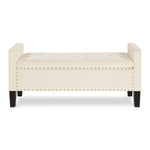 ZUN Upholstered Tufted Button Storage Bench with nails trim,Entryway Living Room Soft Padded Seat with 65313741