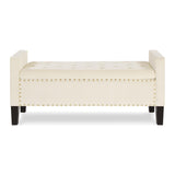 ZUN Upholstered Tufted Button Storage Bench with nails trim,Entryway Living Room Soft Padded Seat with 65313741