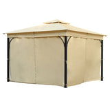 TREXM 10x12 Outdoor Gazebo Tent with Double Roofs, Patio Gazebo with Mosquito Netting and Privacy N715P261157A